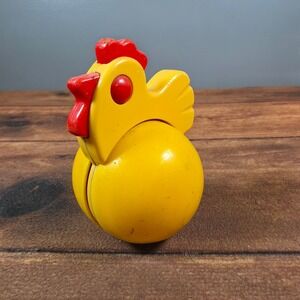 Unimax Toys Rolling Chicken Wobbler Kids OS Yellow Good 1989 Vintage Plastic Toy